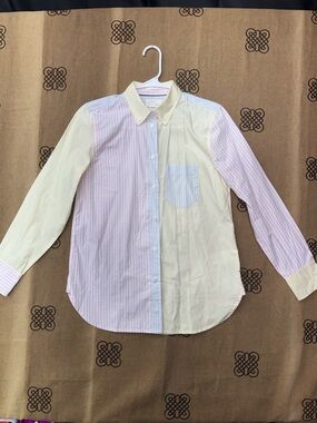 J. Crew NWT! Women’s Classic-fit cotton poplin shirt in cocktail stripe